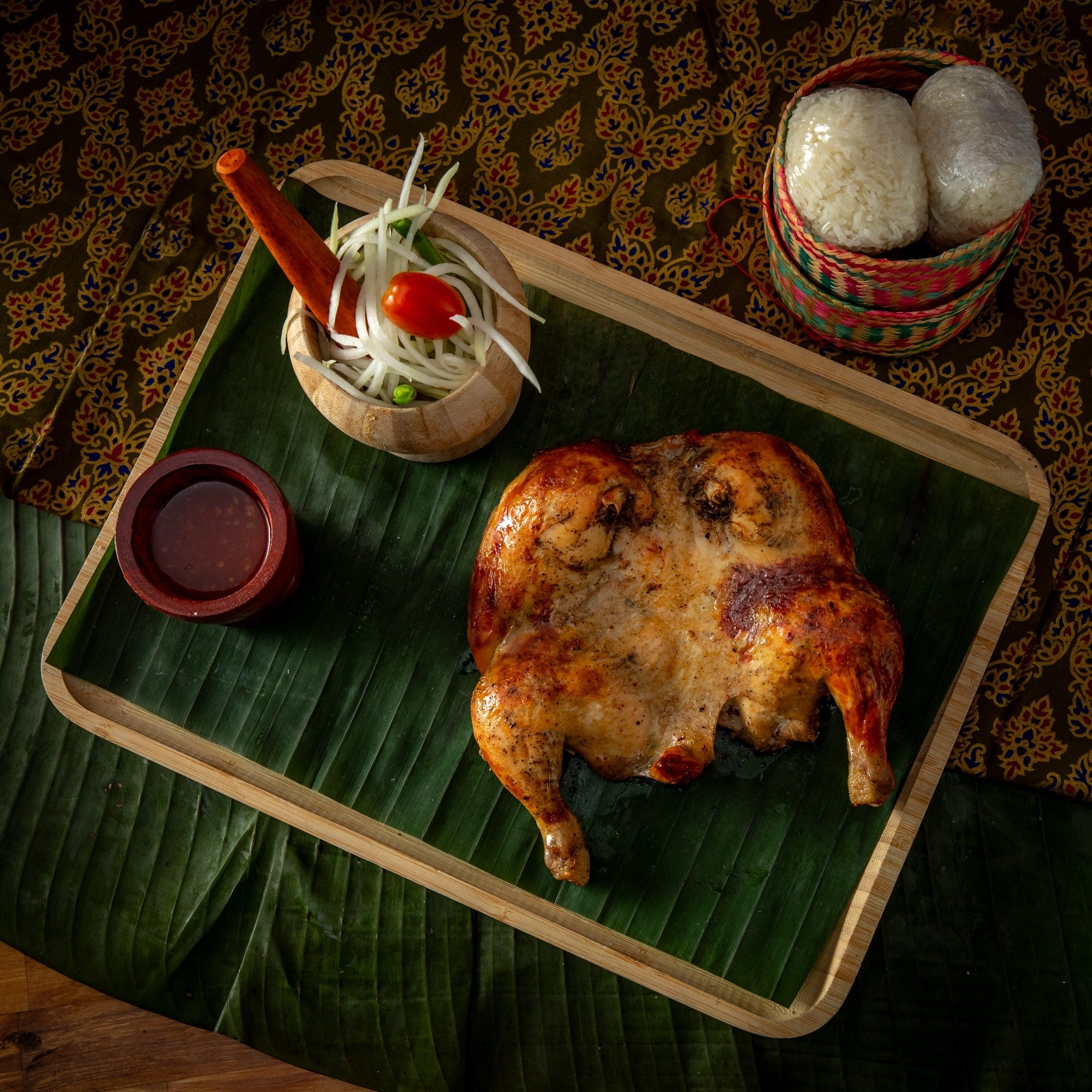 Gai Yang Vichean Buri (Whole Chicken Combo with Som Tum).